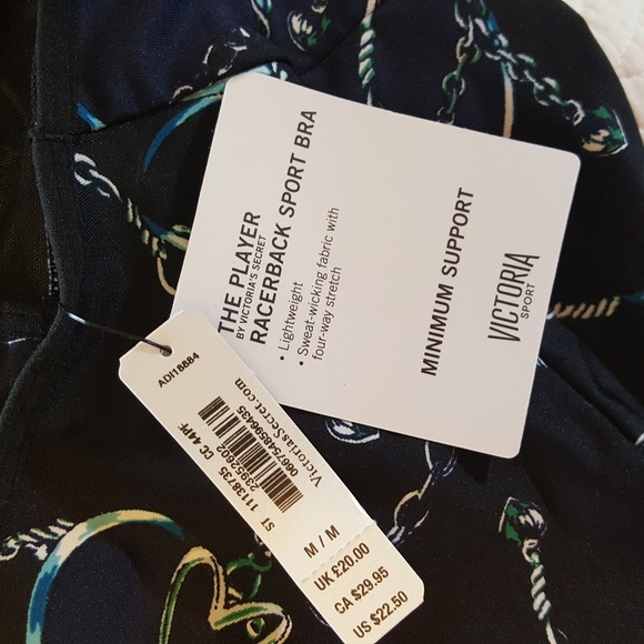 SPECIAL BUNDLE 2 SPORTS BRAS FOR $20 The Player Racerback Pullover Sport Bra VS - Picture 3 of 4